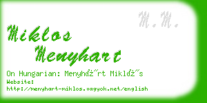 miklos menyhart business card